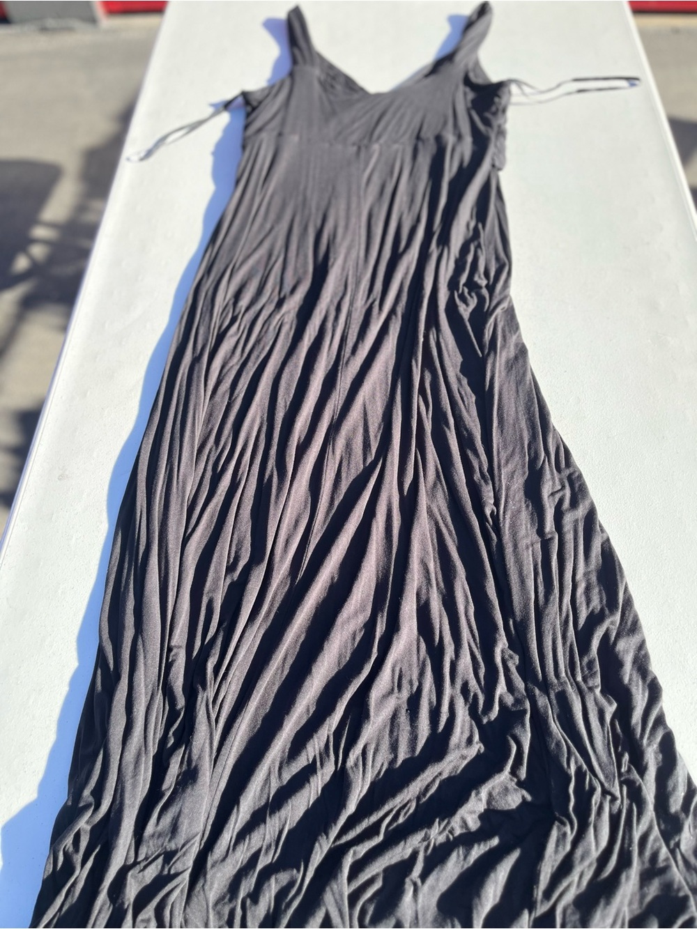 Soho Black Maxi Dress with Spaghetti Straps - Picture 3 of 4